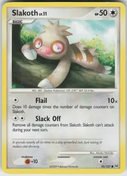Pokemon TCG Slakoth 95/127 Platinum Common card Normal - Image 1