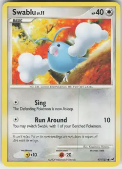 Pokemon TCG Swablu 97/127 Platinum Common card Normal - Image 1