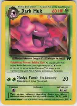 Pokemon TCG Dark Muk 41/82 Team Rocket Uncommon card Unlimited LP - Image 1
