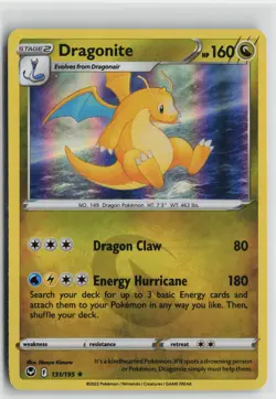 Pokemon Dragonite 131/195 SWSH12: Silver Tempest Holo Rare card NM - Image 1