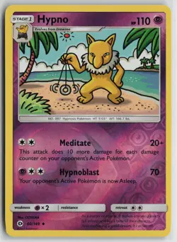Pokemon Hypno 60/149 SM Base Set LP card Reverse Holo - Image 1