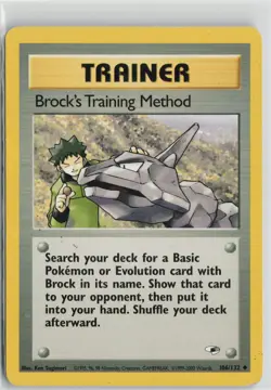 Pokemon Brock's Training Method 106/132 Gym Heroes MP card - Image 1