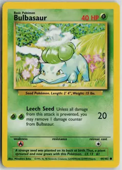 Pokemon Bulbasaur 044/102 Base Set NM card - Image 1
