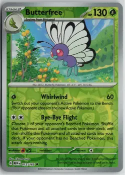 Butterfree 012/165 Reverse Holo Near Mint SV: Scarlet & Violet 151 Pokemon card - Image 1