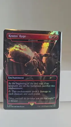 MTG Kratos' Rage (Pyrohemia) Foil #2211 Secret Lair Drop God Of War Borderless - Image 2
