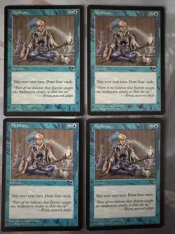 Magic the Gathering - Meditate - 1997- Tempest - MTG - Reserved List- LP - x4 - Image 1