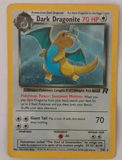 Dark Dragonite 5/82 Holo Rare Rocket Unlimited Vintage Pokemon TCG - Image 1