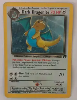 Dark Dragonite 5/82 Holo Rare Rocket Unlimited Vintage Pokemon TCG - Image 2