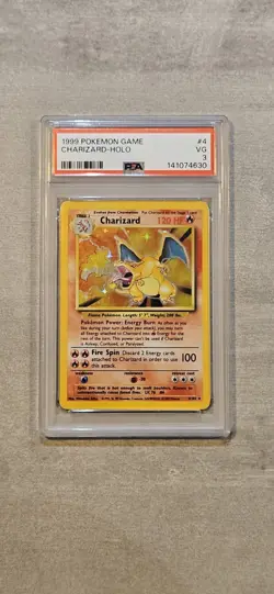 PSA 3 1999 Charizard Holo 4/102 Pokemon Card English Base Set Vintage - Image 1