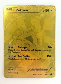 Zekrom (115 Full Art Secret Rare) 115/113 Legendary Treasures Holo Pokemon Card - Image 2