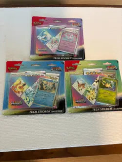 Pokemon Prismatic Evolutions Tech Sticker Collection Set of 3 - Factory Sealed - Image 1