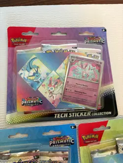 Pokemon Prismatic Evolutions Tech Sticker Collection Set of 3 - Factory Sealed - Image 2