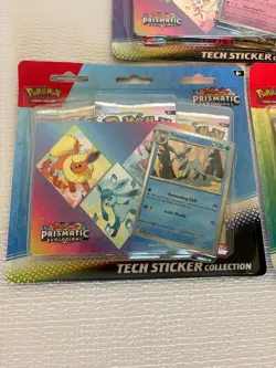 Pokemon Prismatic Evolutions Tech Sticker Collection Set of 3 - Factory Sealed - Image 3