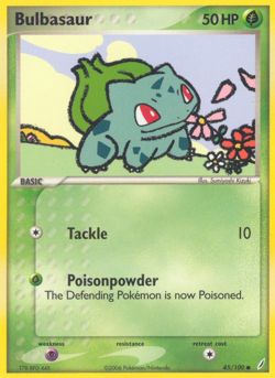 BULBASAUR 45/100 COMMON CRYSTAL GUARDIANS POKEMON LIGHTLY PLAYED - Image 1