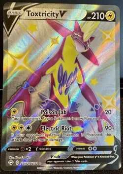 Toxtricity V SV112/SV122 Shining Fates Full Art Shiny Holo Rare Pokemon Card NM - Image 1