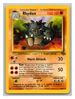 Pokemon Rhydon #45/64 Jungle Trading Card TCG Nintendo 1999 - Image 1