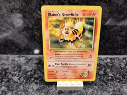 Pokemon Gym Heroes 35/132 Blaine's Growlithe (Lv. 17) Trading Card - Image 1
