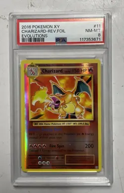 Pokemon XY Evolutions Charizard Reverse Holo PSA 8 #11/108 - Image 1