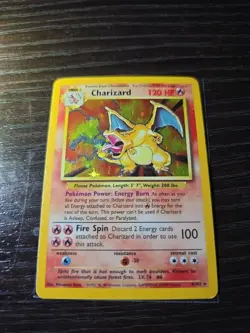 Pokemon Base Set Charizard Holo Card 4/102 - Image 1
