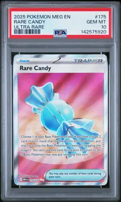 2025 POKEMON MEG EN-MEGA EVOLUTION ULTRA RARE #175 RARE CANDY PSA 10 - Image 1