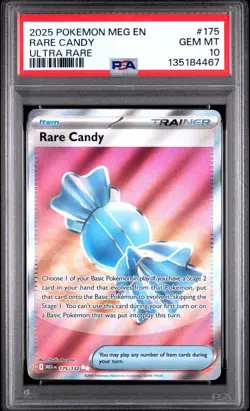 2025 POKEMON MEG EN-MEGA EVOLUTION ULTRA RARE #175 RARE CANDY PSA 10 - Image 1