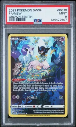 2023 POKEMON SWORD & SHIELD CROWN ZENITH #GG10 FULL ART/MEW PSA 9 - Image 1