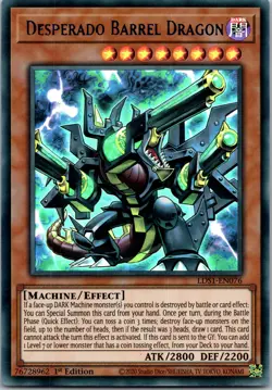 Yugioh Desperado Barrel Dragon (Blue) LDS1-EN076 1st Edition Ultra Rare NM - Image 1