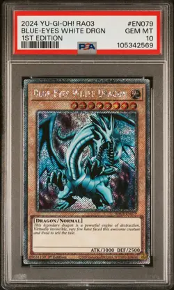 2024 YU-GI-OH! RA03-QUARTER CENTURY BONANZA 1ST ED BLUE-EYES WHITE DRAGON PSA 10 - Image 1