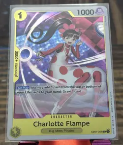 One Piece TCG Memorial Collection Rare Foil Charlotte Flampe EB01-056 - Image 2