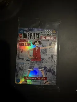 One Piece Monkey D. Luffy College Basketball US Voyage Promo Card SEALED - Image 3