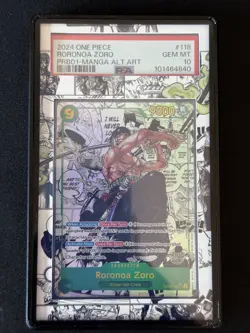 Roronoa Zoro Manga Alt Art PSA10 PRB-01 One Piece English + Guard Case! - Image 1