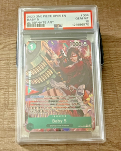 2023 One Piece OP05 Baby 5 Alt Art #034 PSA 10 Gem Mint English - Image 1