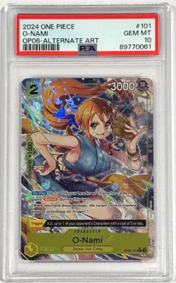 2024 One Piece O-Nami OP06-101 Alternate Art PSA 10 Gem Mint English - Image 1