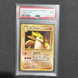 Pokemon 1998 Sandslash #28 Vending Series 3 Promo Card Glossy PSA 9 MINT - Image 1