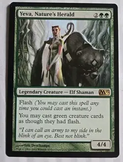 2013 Wizard Coast Magic The Gathering Base Set Yeva Nature's Herald 197 Card - Image 1