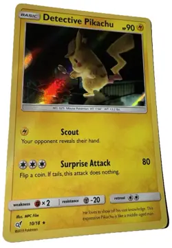 Detective Pikachu 10/18 Holo Detective Pikachu - Pokemon Card - NM - Image 1