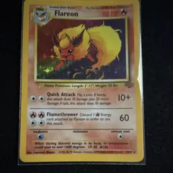 Pokemon Flareon Jungle Holo Rare 3/64 70 HP Wizards of the Coast Card - Image 1