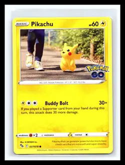 💥 Pikachu # 027/078 Pokemon TCG Go Stamped Card 2022 - Image 1