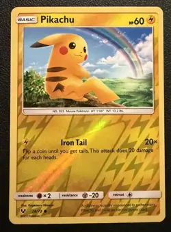 Pokemon Card - Pikachu Shining Legends 28/73 Common Reverse Holo NM - Image 1