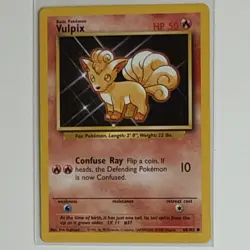 Pokemon Vulpix Basic Common Base Set Card 68/102 HP 50 1999 Regular English - Image 1