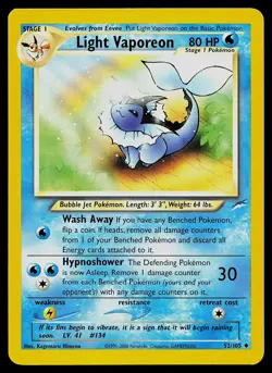 Pokemon Card - Light Vaporeon Neo Destiny 52/105 Uncommon - Image 1