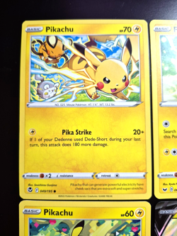 9 Pikachu Pokemon Cards Lot - 2017 - 2024 Burning Shadows Hidden Fates Evolving - Image 3