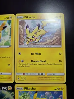 9 Pikachu Pokemon Cards Lot - 2017 - 2024 Burning Shadows Hidden Fates Evolving - Image 5