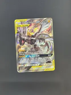 Pokemon Pikachu & Zekrom GX TAG TEAM GX Promo Holo SM168 English Card MP - Image 1