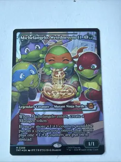 Michelangelo, Weirdness to 11 (Borderless) TMT 0288 Mythic Rare TMNT MTG - Image 1