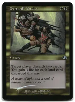 MTG Gerrard's Verdict (Retro Frame) FOIL U Dominaria Remastered 358 LP - Image 1