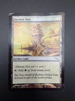 MTG Foil; Ancient Den; Mirrodin; Artifact Land Affinity ; Damaged - Image 2