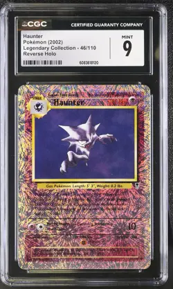 CGC 9 MINT Haunter 2002 Legendary (Collection) 46/110 Reverse Holo Pokemon Card - Image 1