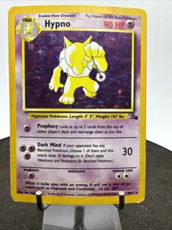 Hypno 8/62 Holo Rare Fossil Pokemon Card - Image 3