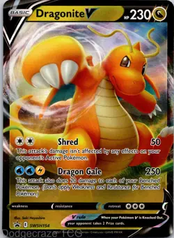 Dragonite V SWSH154 Holofoil Promo Sword & Shield Promo Pokemon NM - Image 1